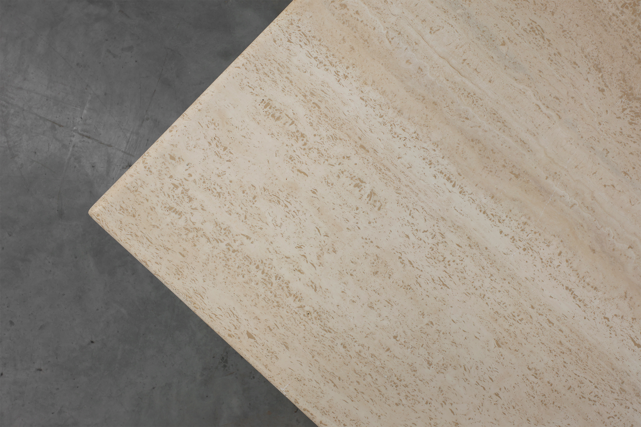 Sculptural geometric rectangular travertine coffee, Italy 1960sthumbnail